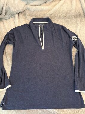 Peter Millar Women's Size L Half Zip Pullover Sweater Navy Blue Athletic Golf